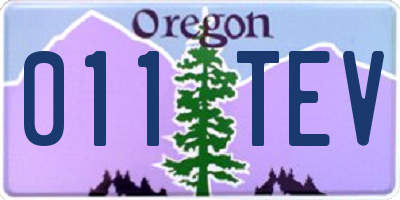OR license plate 011TEV