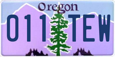 OR license plate 011TEW