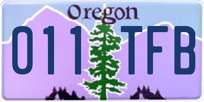 OR license plate 011TFB