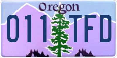 OR license plate 011TFD