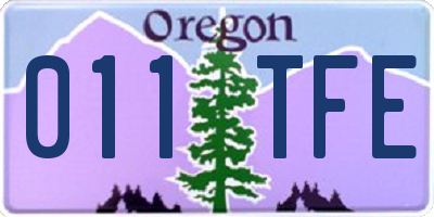 OR license plate 011TFE