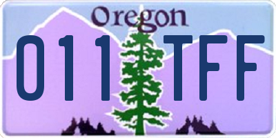 OR license plate 011TFF
