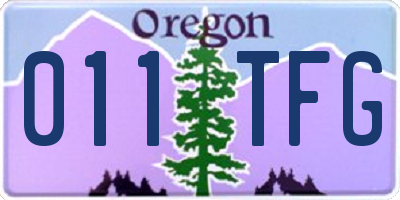 OR license plate 011TFG