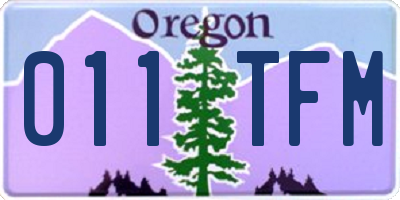 OR license plate 011TFM