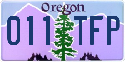 OR license plate 011TFP