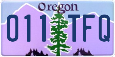OR license plate 011TFQ