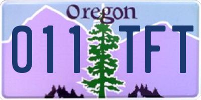 OR license plate 011TFT