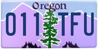 OR license plate 011TFU