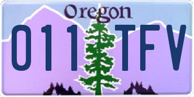 OR license plate 011TFV