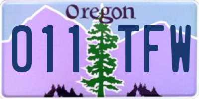 OR license plate 011TFW