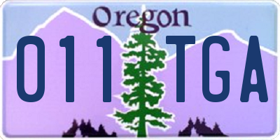 OR license plate 011TGA