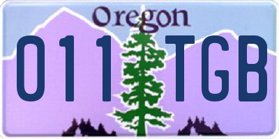 OR license plate 011TGB