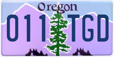 OR license plate 011TGD