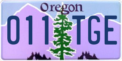OR license plate 011TGE