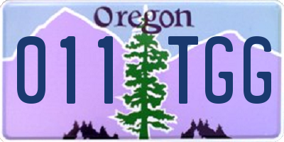 OR license plate 011TGG