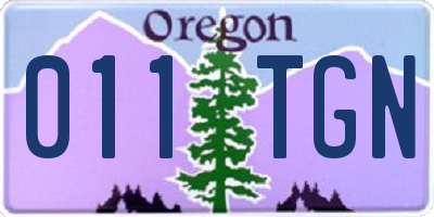 OR license plate 011TGN