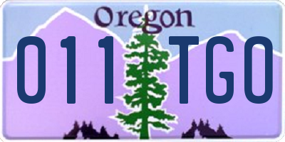 OR license plate 011TGO