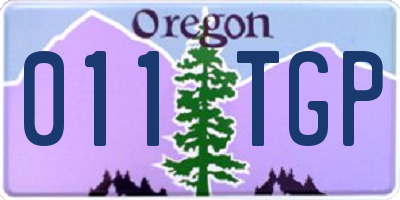 OR license plate 011TGP