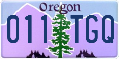 OR license plate 011TGQ