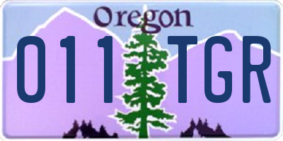 OR license plate 011TGR