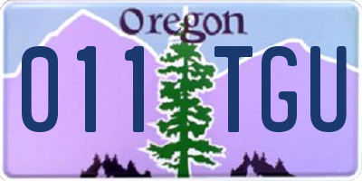 OR license plate 011TGU