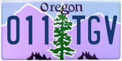 OR license plate 011TGV