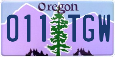 OR license plate 011TGW