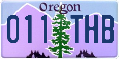 OR license plate 011THB