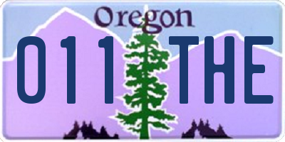 OR license plate 011THE