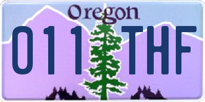 OR license plate 011THF