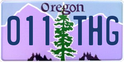 OR license plate 011THG