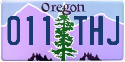 OR license plate 011THJ