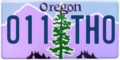 OR license plate 011THO