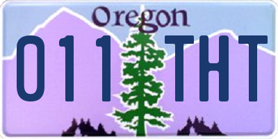 OR license plate 011THT