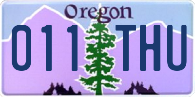 OR license plate 011THU