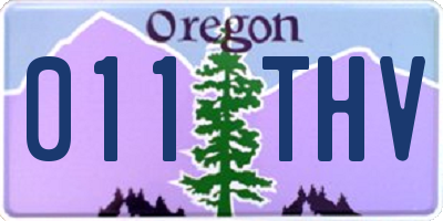 OR license plate 011THV
