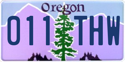 OR license plate 011THW