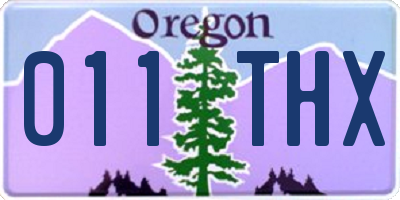 OR license plate 011THX