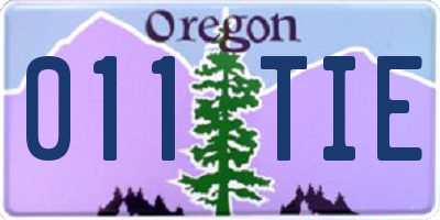OR license plate 011TIE