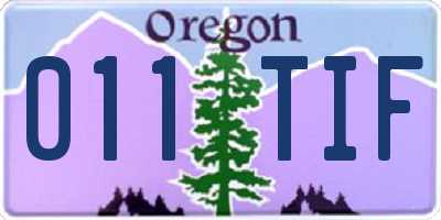 OR license plate 011TIF