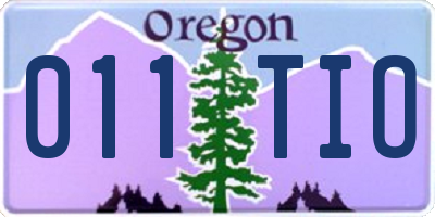 OR license plate 011TIO