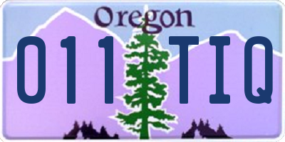 OR license plate 011TIQ