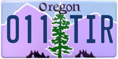 OR license plate 011TIR