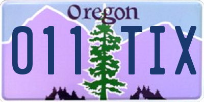 OR license plate 011TIX