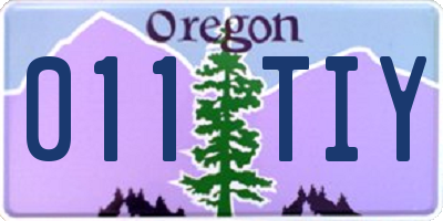 OR license plate 011TIY