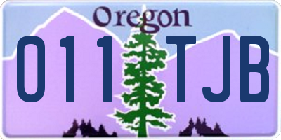 OR license plate 011TJB