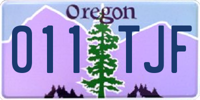 OR license plate 011TJF