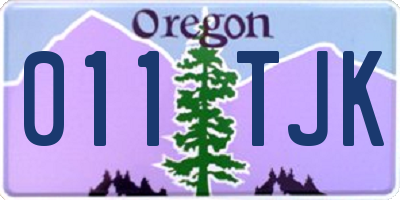 OR license plate 011TJK