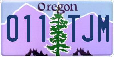 OR license plate 011TJM