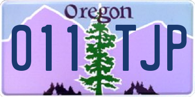 OR license plate 011TJP